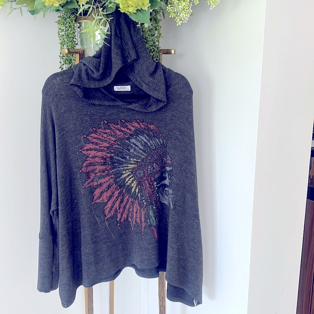 Lauren Moshi hooded skull sweatshirt